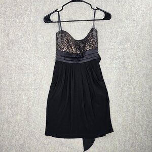 Taboo Womens Sequin Empire Dress Black Small Polyester & Spandex Evening